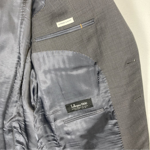 Joseph Abboud Tollegno 1900 Wool Extreme Slim Fit Black Blazer Coat USA 44L - Picture 5 of 16